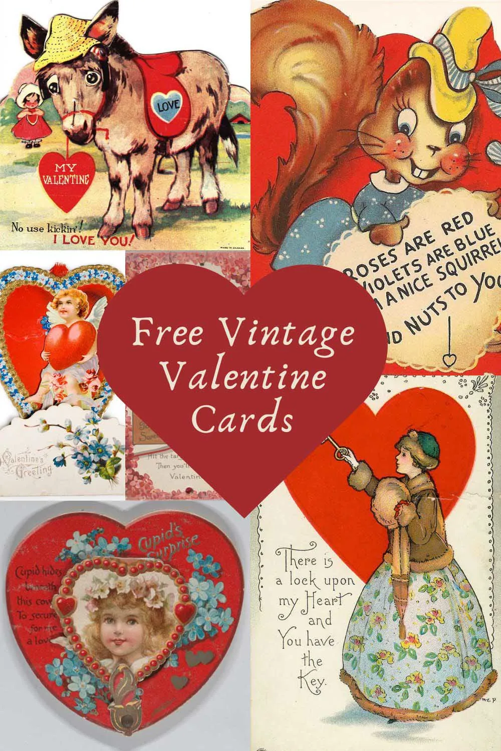20 free printable vintage valentine cards and postcards - picture
